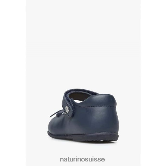 enfants ballet T88FLL313 Naturino ballerines en cuir avec nœud bleu