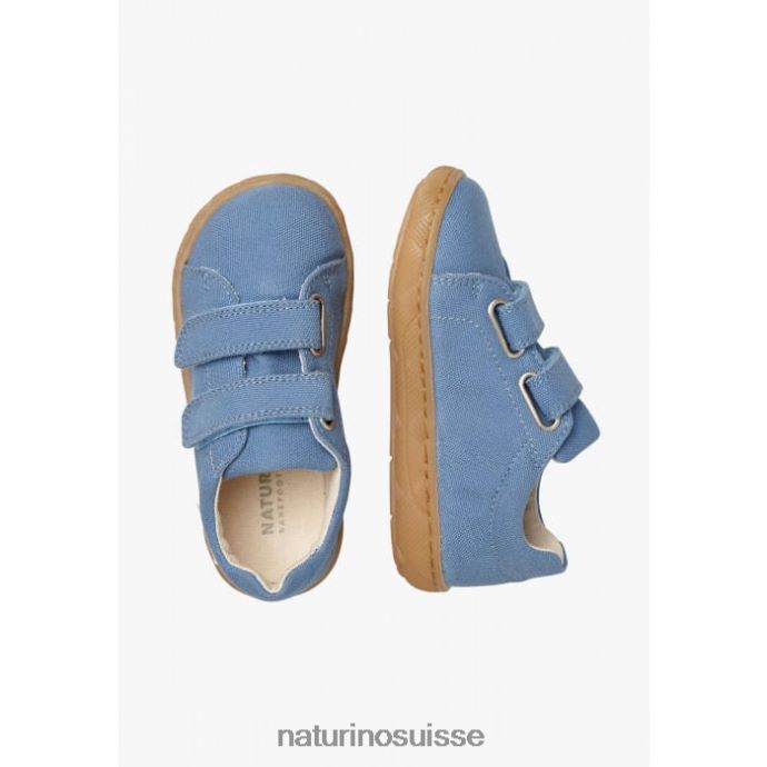 enfants arbia vl biologique T88FLL23 Naturino baskets en tissu bio bleu clair