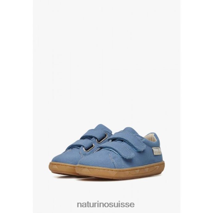 enfants arbia vl biologique T88FLL23 Naturino baskets en tissu bio bleu clair