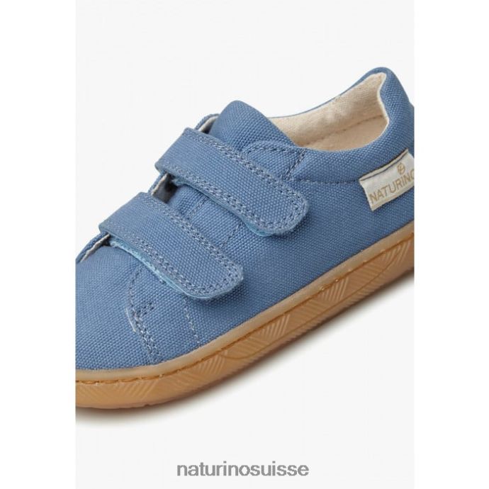 enfants arbia vl biologique T88FLL23 Naturino baskets en tissu bio bleu clair