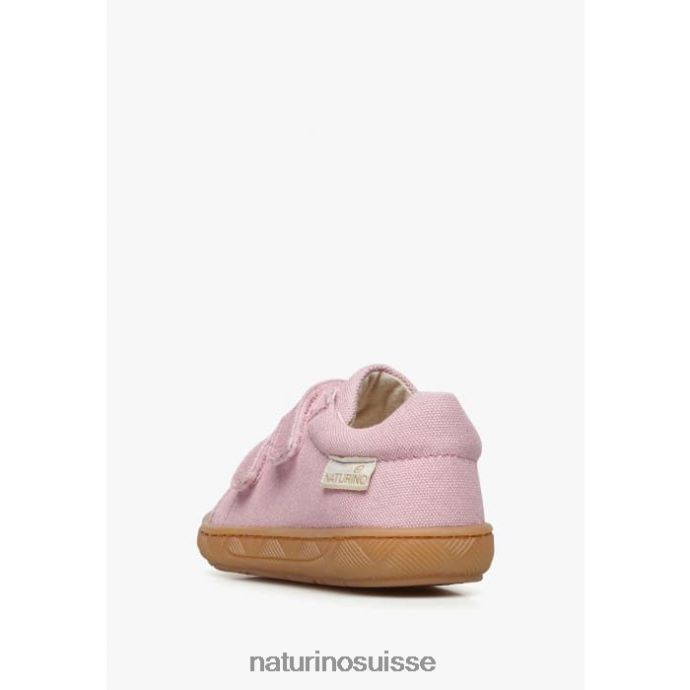 enfants arbia vl biologique T88FLL24 Naturino baskets en tissu bio rose