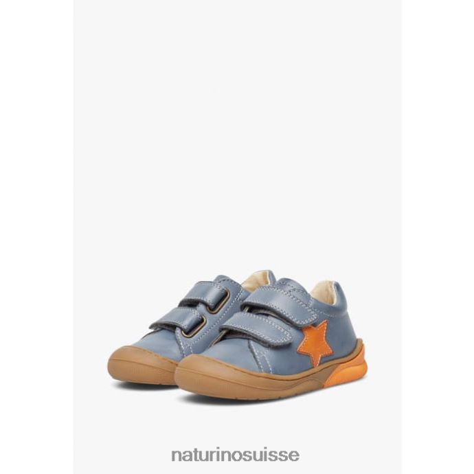 enfants bébé vl T88FLL213 Naturino baskets à enfiler en cuir bleu