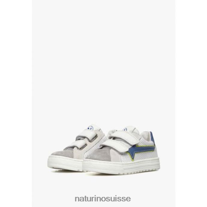 enfants blitz vl. T88FLL390 Naturino baskets en cuir et daim gris-bleu