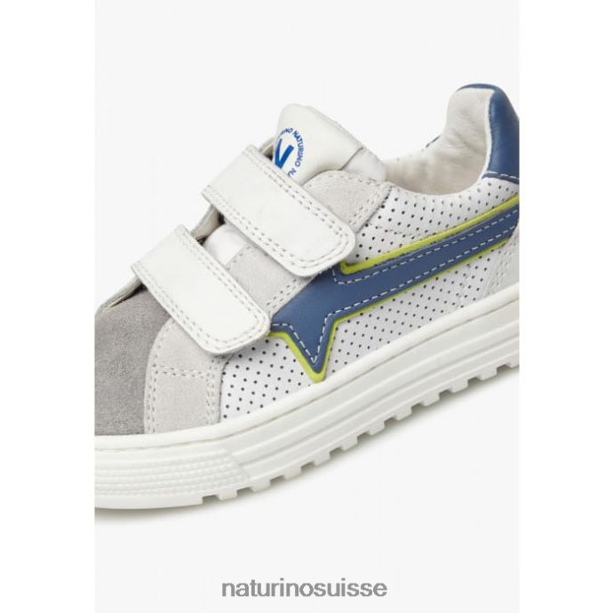 enfants blitz vl. T88FLL390 Naturino baskets en cuir et daim gris-bleu