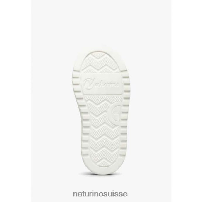 enfants blitz vl. T88FLL483 Naturino baskets en cuir et tissu blanc