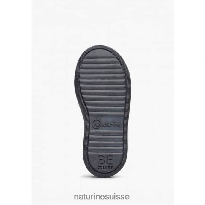 enfants caleb vl T88FLL523 Naturino baskets en cuir nappa et daim noir
