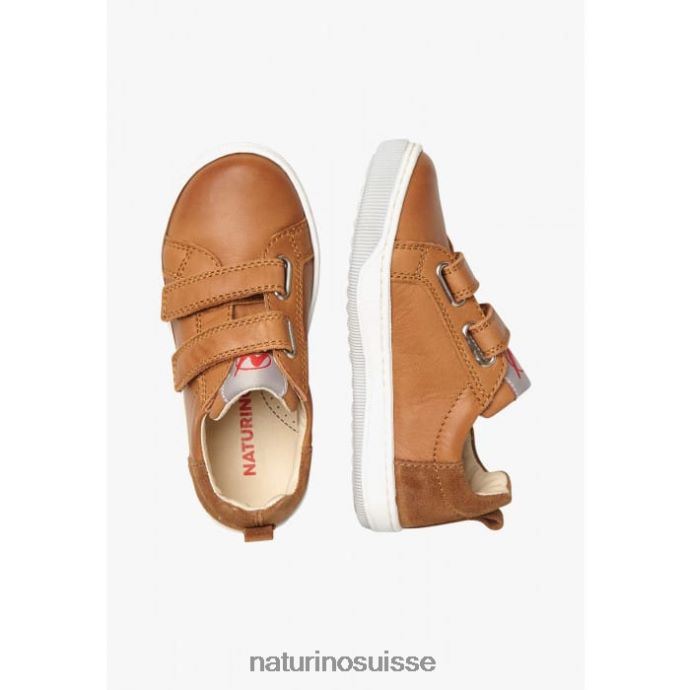 enfants caleb vl T88FLL524 Naturino baskets en cuir nappa et daim brun
