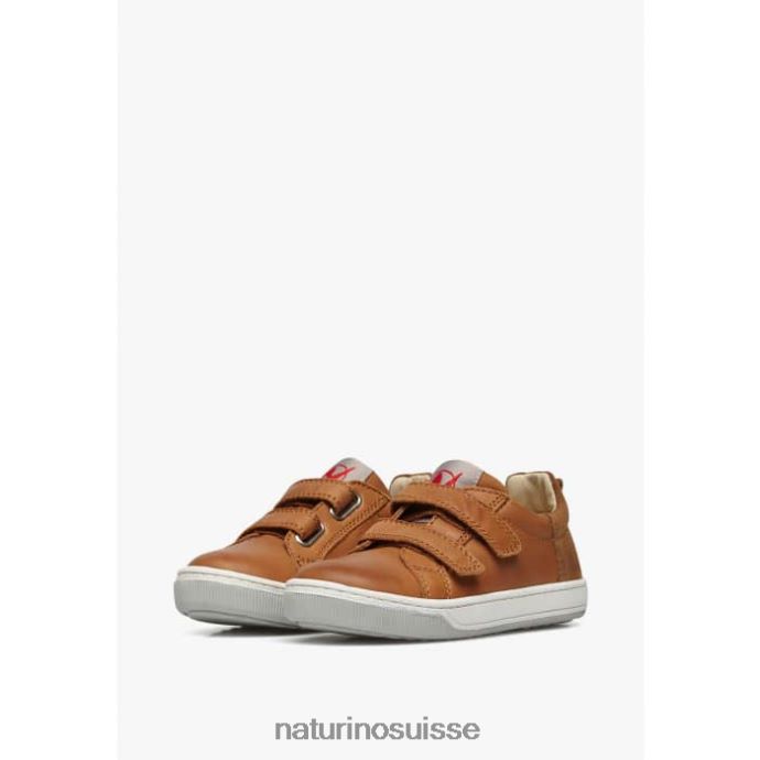 enfants caleb vl T88FLL524 Naturino baskets en cuir nappa et daim brun