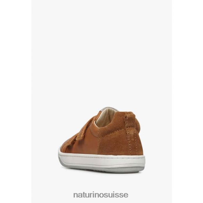 enfants caleb vl T88FLL524 Naturino baskets en cuir nappa et daim brun