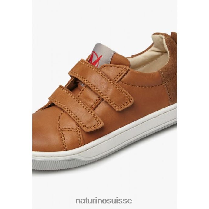 enfants caleb vl T88FLL524 Naturino baskets en cuir nappa et daim brun