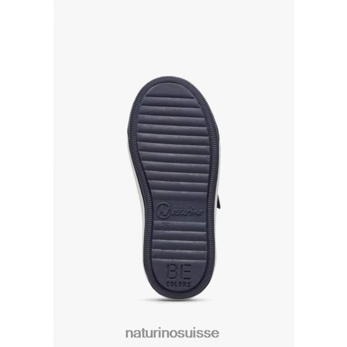 enfants caleb vl T88FLL525 Naturino baskets en cuir nappa et daim bleu