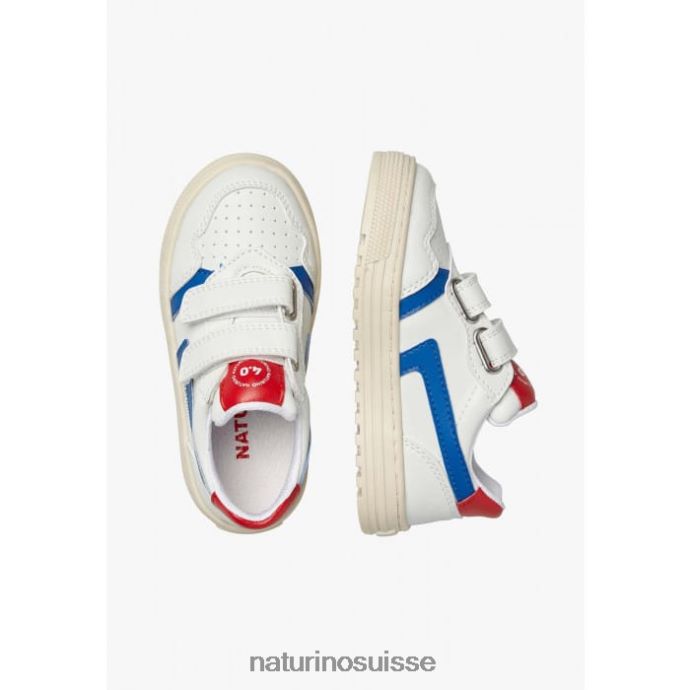 enfants ceonia vl. T88FLL48 Naturino baskets en similicuir blanc-bleu ciel
