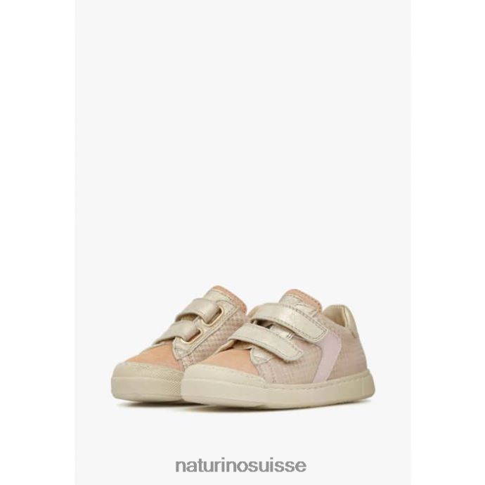 enfants clarendon vl T88FLL440 Naturino baskets en cuir et daim rose poudré-platine