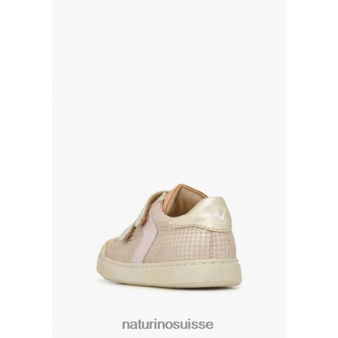 enfants clarendon vl T88FLL440 Naturino baskets en cuir et daim rose poudré-platine