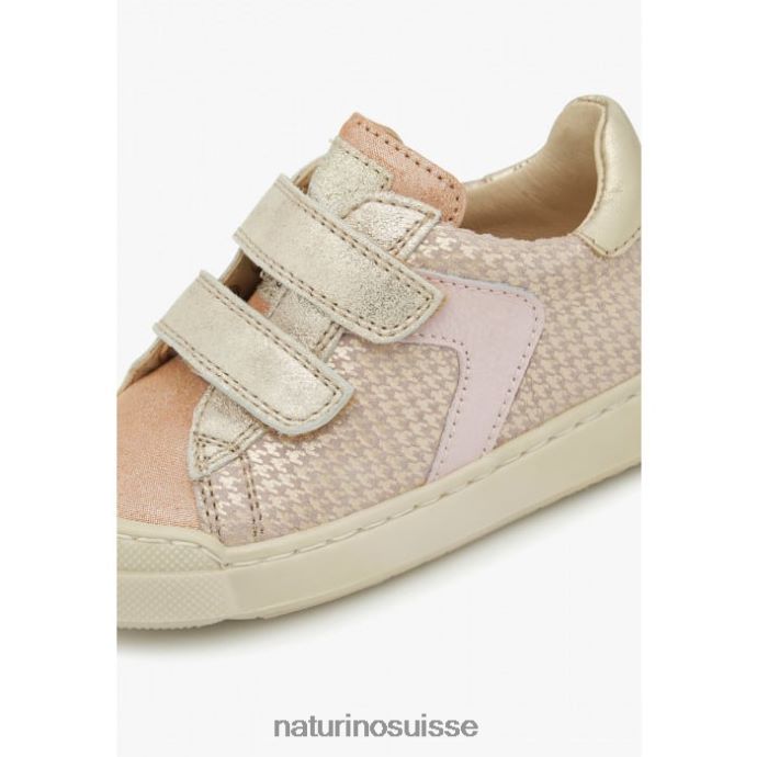 enfants clarendon vl T88FLL440 Naturino baskets en cuir et daim rose poudré-platine