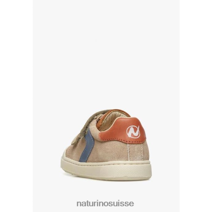 enfants clarendon vl T88FLL455 Naturino baskets en cuir et daim marron-gris tourterelle