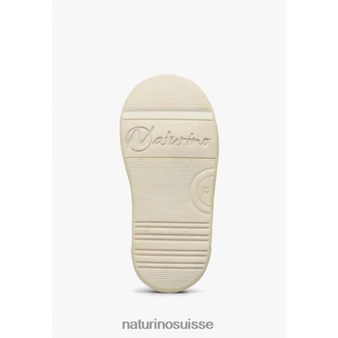 enfants clarendon vl T88FLL488 Naturino baskets en cuir nappa perforé et daim cognac-vert foncé