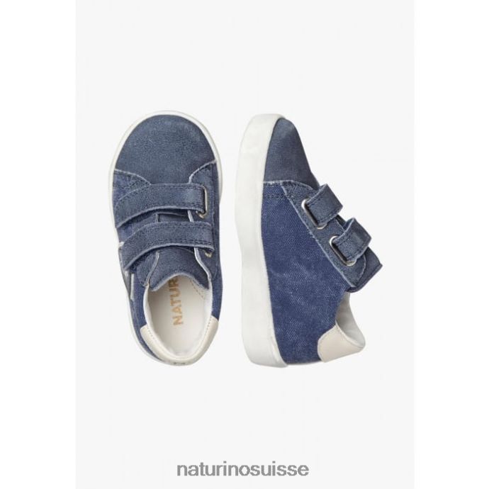 enfants corée 2 vl T88FLL446 Naturino baskets en tissu bleu