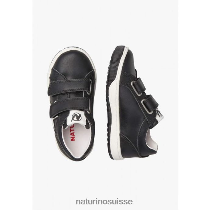 enfants esprits vl. T88FLL361 Naturino baskets en cuir perforé avec étoile noir