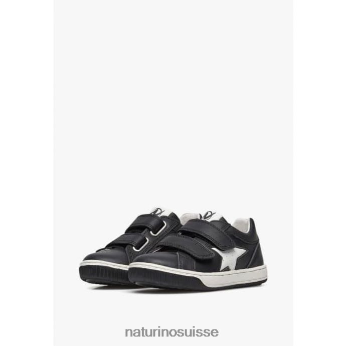 enfants esprits vl. T88FLL361 Naturino baskets en cuir perforé avec étoile noir