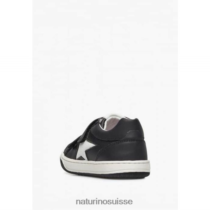 enfants esprits vl. T88FLL361 Naturino baskets en cuir perforé avec étoile noir