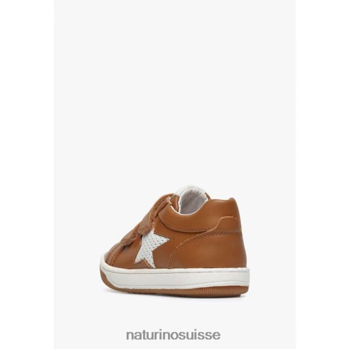 enfants esprits vl. T88FLL482 Naturino baskets en cuir perforé avec étoile Cognac