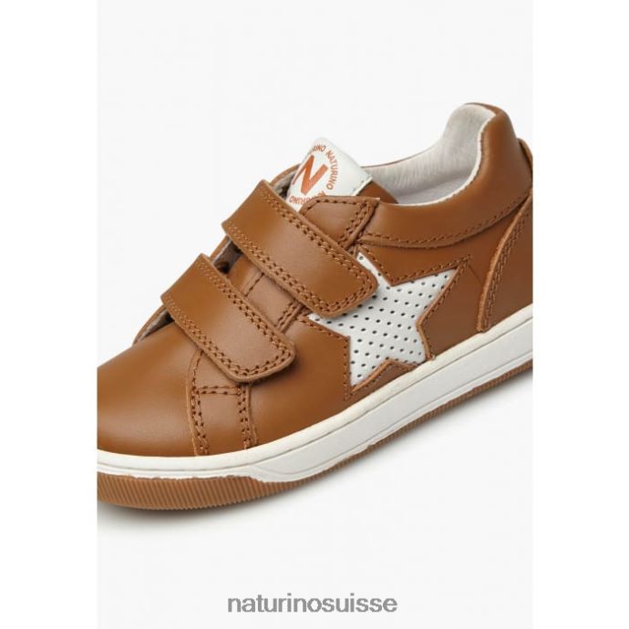 enfants esprits vl. T88FLL482 Naturino baskets en cuir perforé avec étoile Cognac