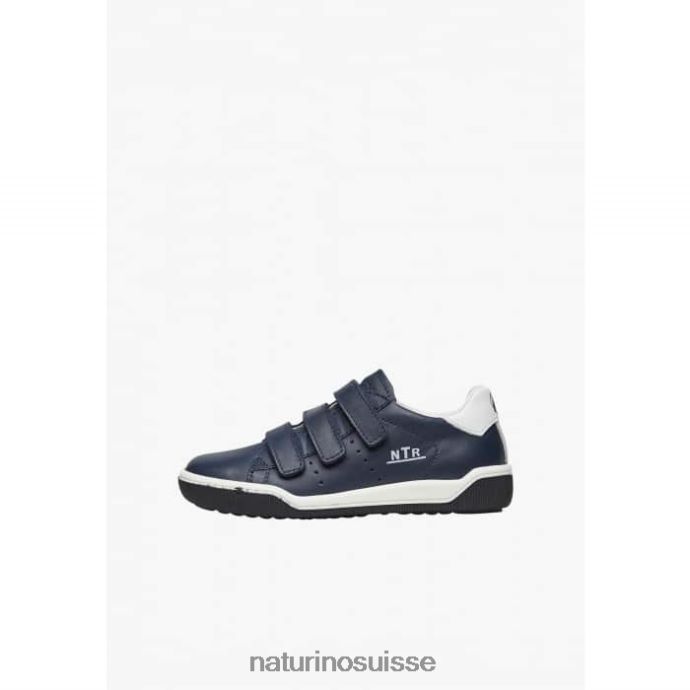 enfants falaise vl T88FLL362 Naturino baskets en cuir avec velcro Navet blanc