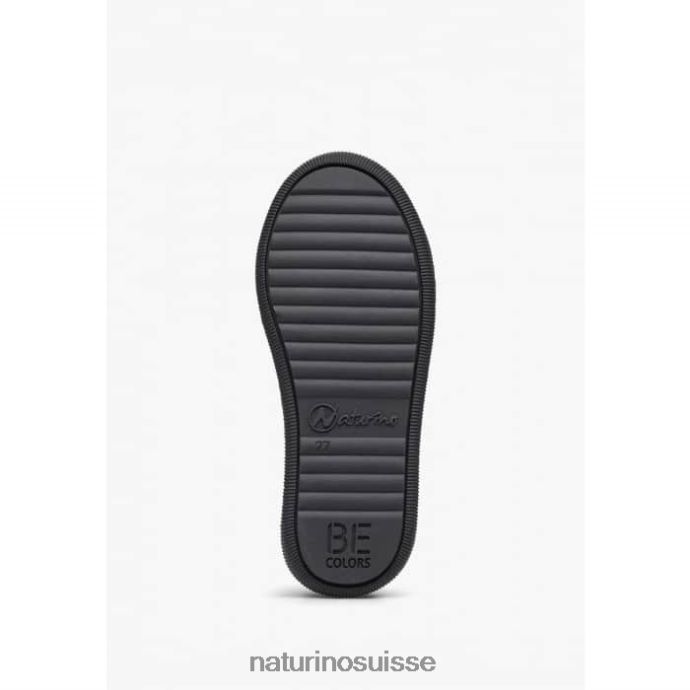 enfants falaise vl T88FLL362 Naturino baskets en cuir avec velcro Navet blanc