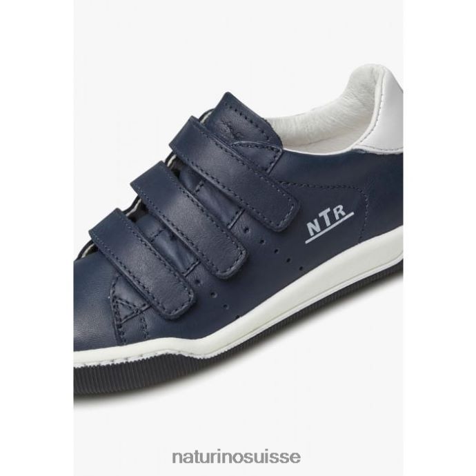 enfants falaise vl T88FLL362 Naturino baskets en cuir avec velcro Navet blanc