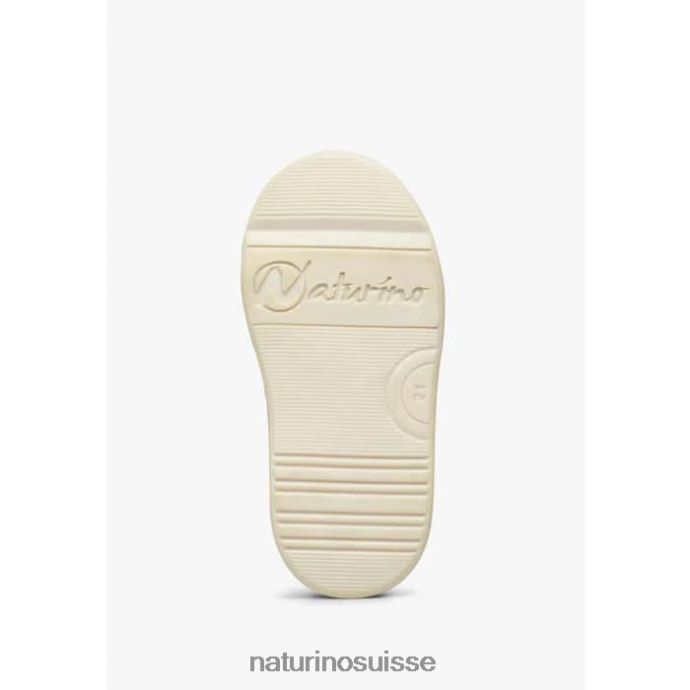 enfants faux zip T88FLL476 Naturino baskets en cuir et daim blanc bleu