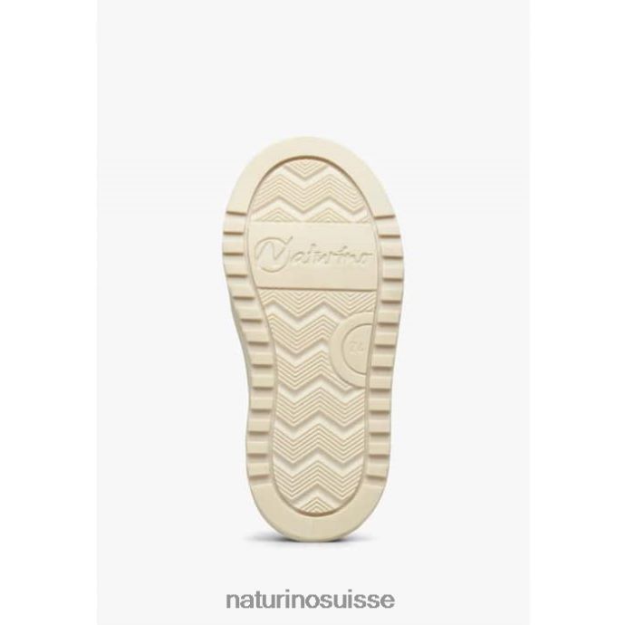 enfants fermeture éclair Ariton. T88FLL497 Naturino baskets en cuir et daim blanc bleu