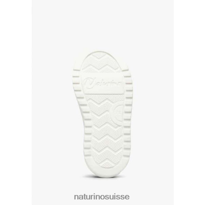 enfants fermeture éclair éclair. T88FLL383 Naturino baskets en cuir et daim rose poudré