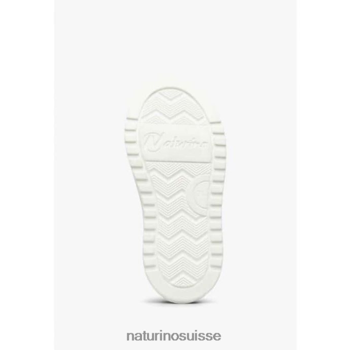 enfants fermeture éclair éclair. T88FLL423 Naturino baskets en cuir et daim gris-rose
