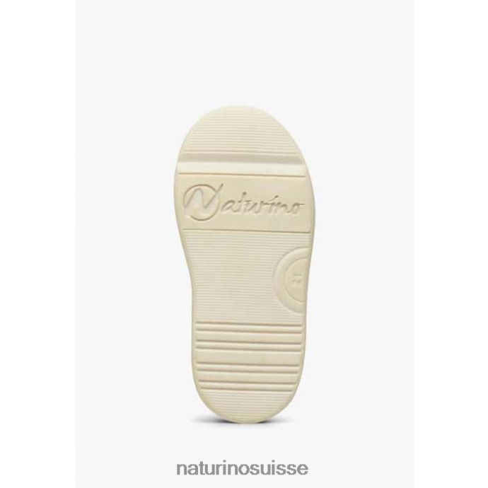 enfants fermeture éclair d\'eindhoven T88FLL403 Naturino baskets en cuir à imprimé abricot crème