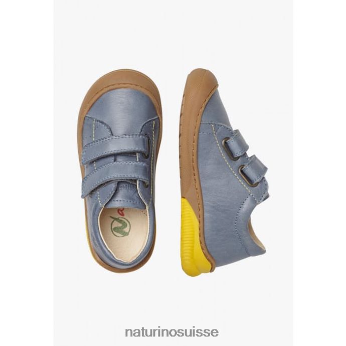 enfants gabby vl T88FLL436 Naturino chaussures premiers pas en cuir nappa bleu clair
