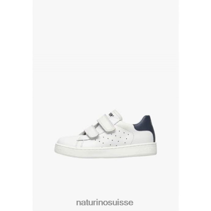 enfants hassel 2 vl. T88FLL376 Naturino baskets en cuir blanc bleu