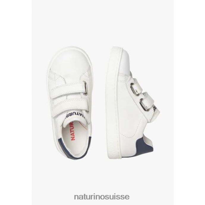 enfants hassel 2 vl. T88FLL376 Naturino baskets en cuir blanc bleu
