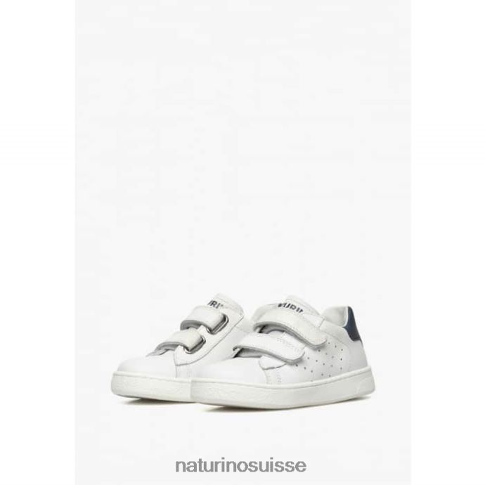 enfants hassel 2 vl. T88FLL376 Naturino baskets en cuir blanc bleu
