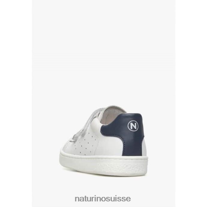 enfants hassel 2 vl. T88FLL376 Naturino baskets en cuir blanc bleu