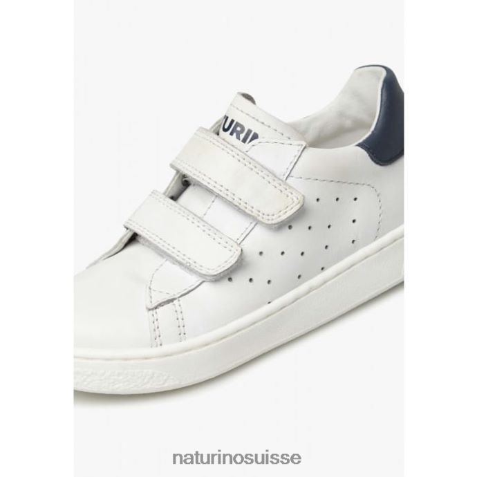 enfants hassel 2 vl. T88FLL376 Naturino baskets en cuir blanc bleu