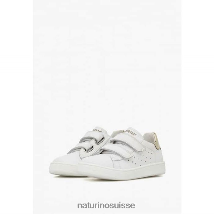 enfants hassel 2 vl. T88FLL439 Naturino baskets en cuir blanc-platine