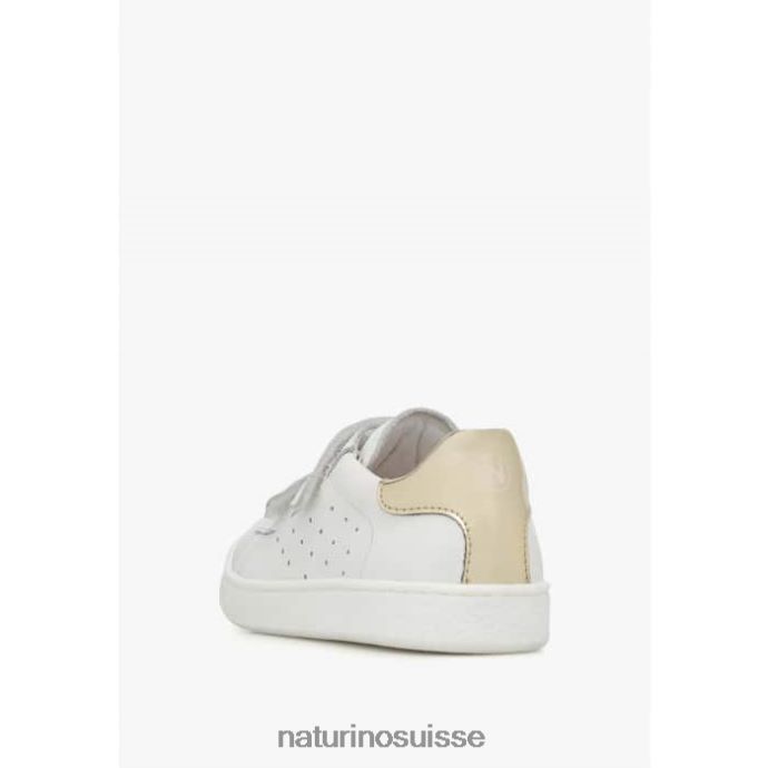 enfants hassel 2 vl. T88FLL439 Naturino baskets en cuir blanc-platine