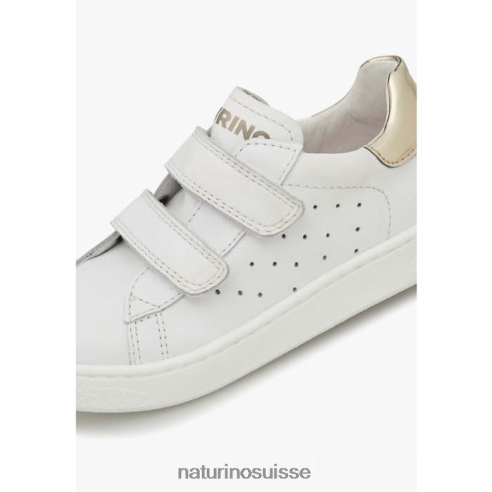 enfants hassel 2 vl. T88FLL439 Naturino baskets en cuir blanc-platine