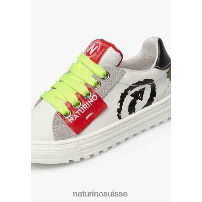 enfants hess flèche zip. T88FLL468 Naturino baskets en cuir et daim blanc noir