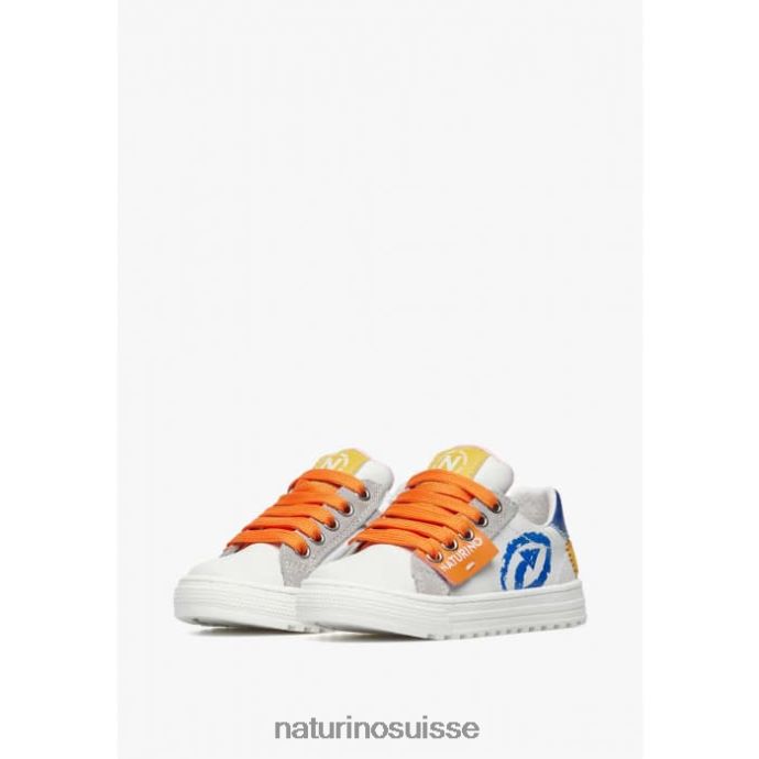 enfants hess flèche zip. T88FLL473 Naturino baskets en cuir et daim blanc-bleu clair