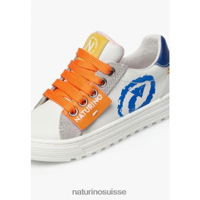 enfants hess flèche zip. T88FLL473 Naturino baskets en cuir et daim blanc-bleu clair
