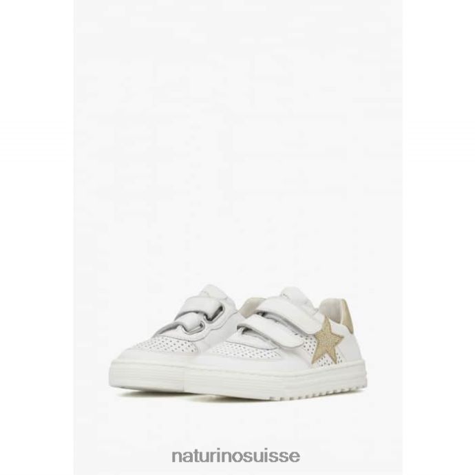 enfants hess vl. T88FLL426 Naturino baskets en cuir or blanc
