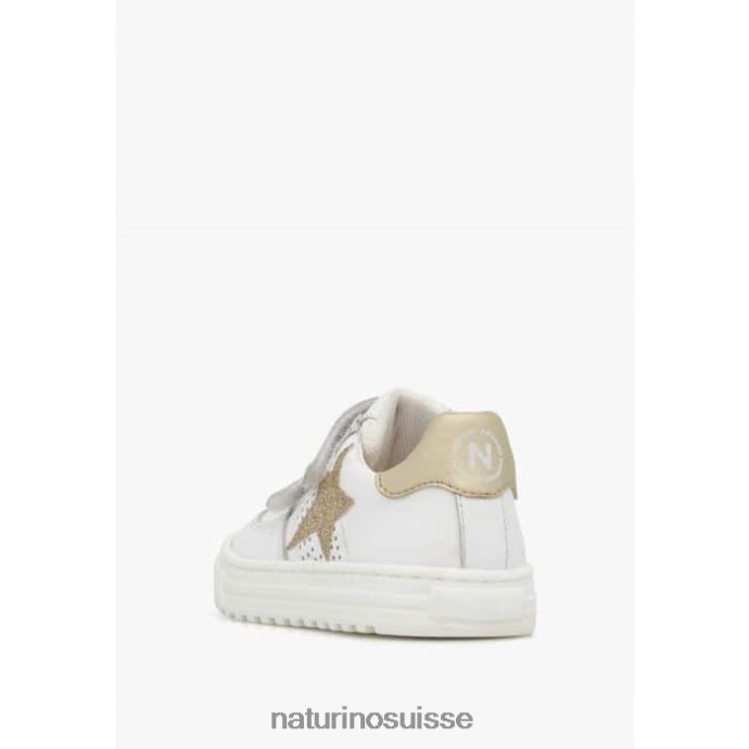 enfants hess vl. T88FLL426 Naturino baskets en cuir or blanc