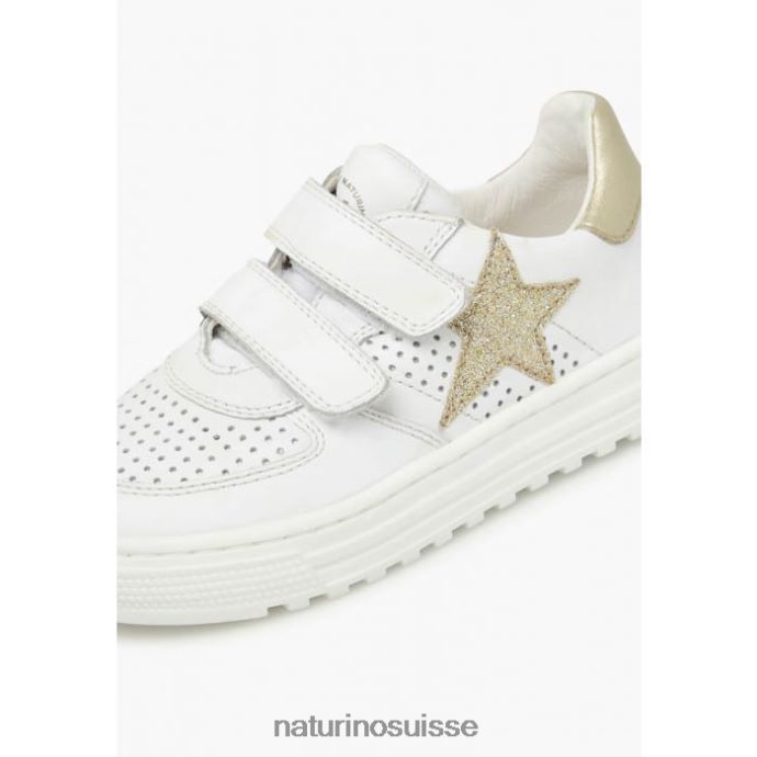 enfants hess vl. T88FLL426 Naturino baskets en cuir or blanc